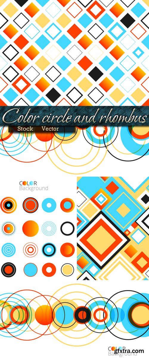 Color circle and rhombus in Vector