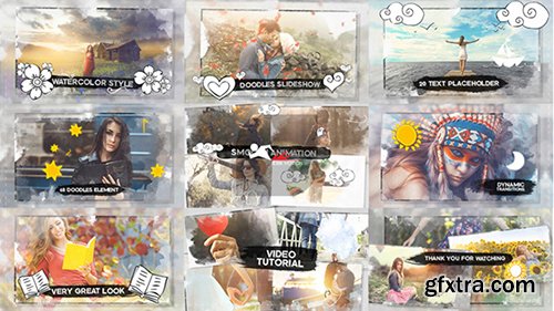 Videohive Watercolor & Doodles SlideShow 12080107