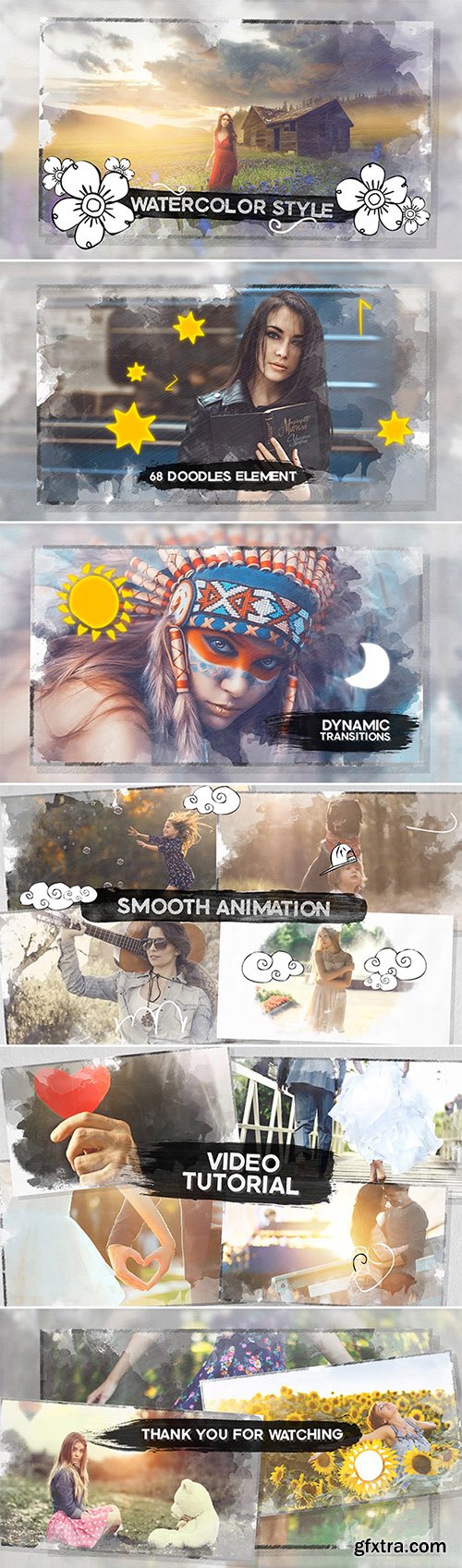 Videohive Watercolor & Doodles SlideShow 12080107