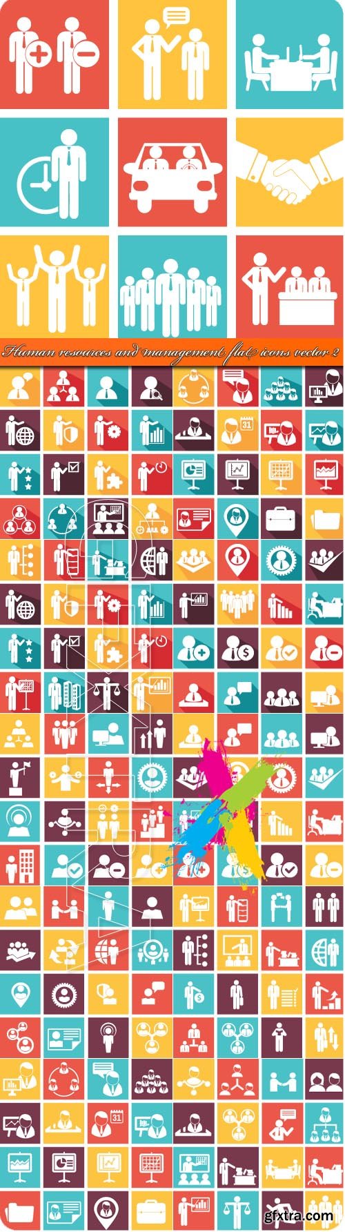 Human resources and management flat icons vector 2