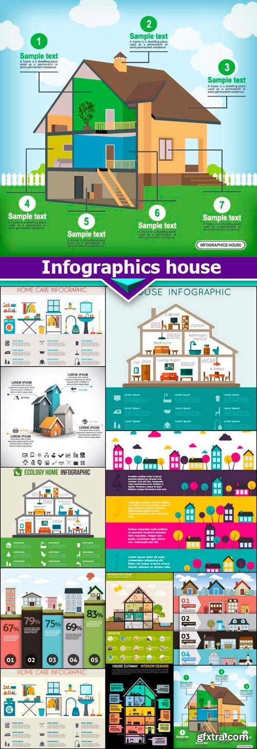 Infographics house 11X EPS