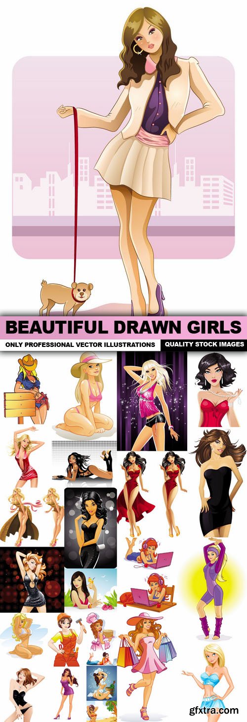 Beautiful Drawn Girls - 25 Vector