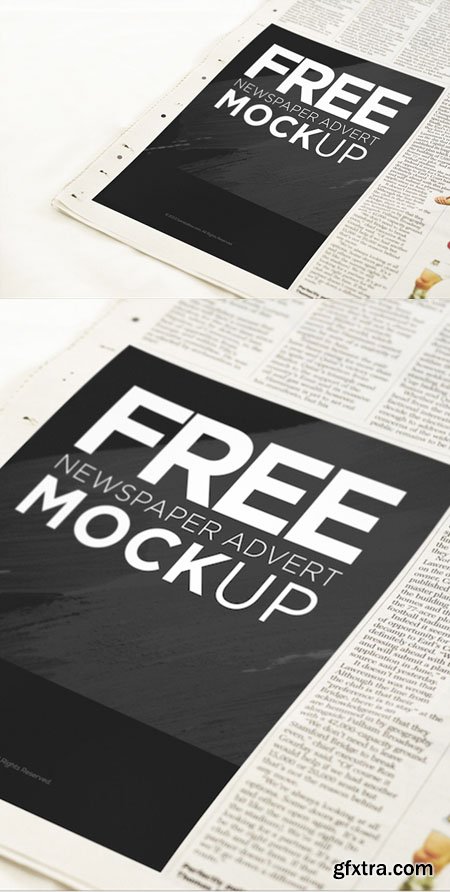 Newspaper Advertisement Mockup PSD