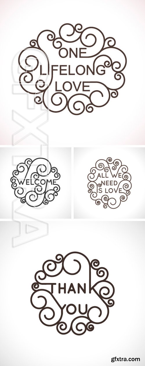 Stock Vectors -Vector geometric inscription in trendy mono line style - art deco