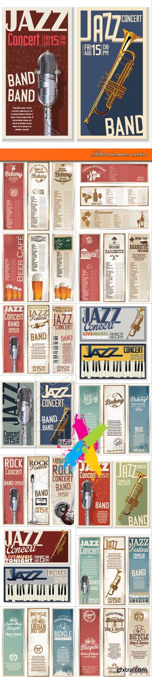 Retro banners vector