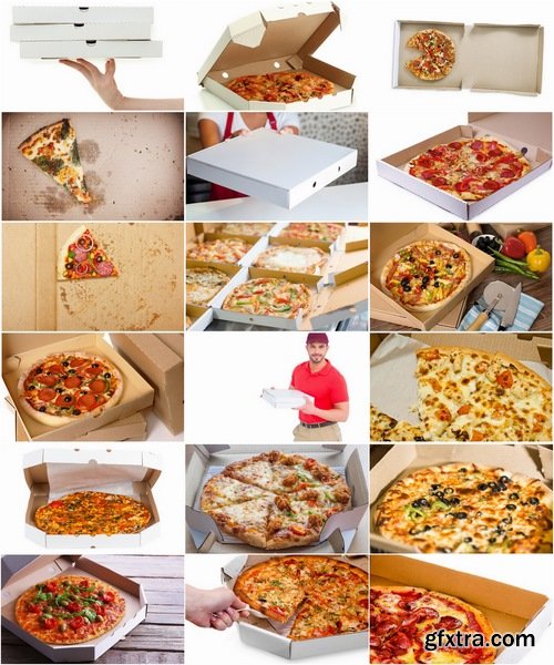 Collection of pizza in the box pizza delivery courier 25 HQ Jpeg