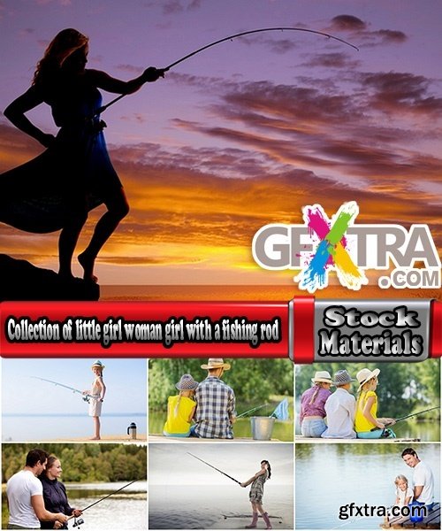 Collection of little girl woman girl with a fishing rod fishing pier river sea 25 HQ Jpeg