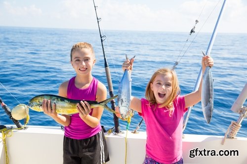 Collection of little girl woman girl with a fishing rod fishing pier river sea 25 HQ Jpeg