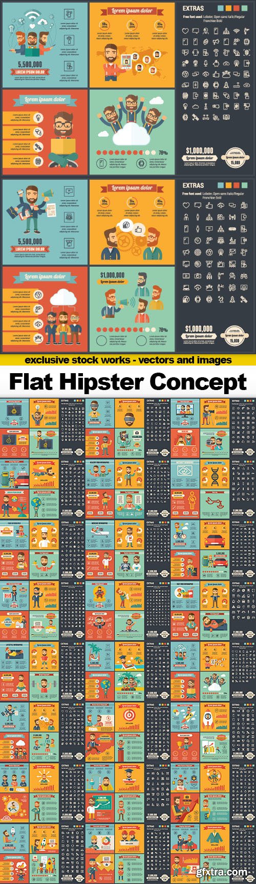 Flat Hipster Concept - 24x EPS