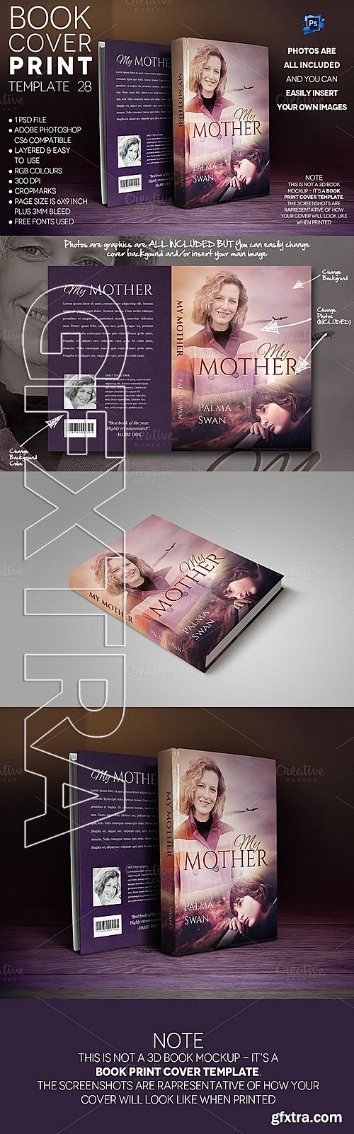 CM - Book Cover PRINT Template 28 344116