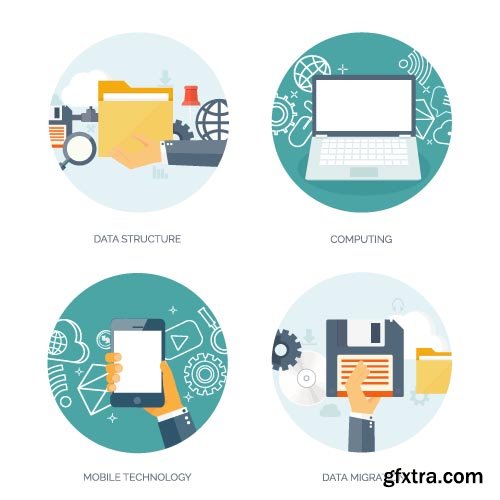 Templates banner and icons flat design concept vector