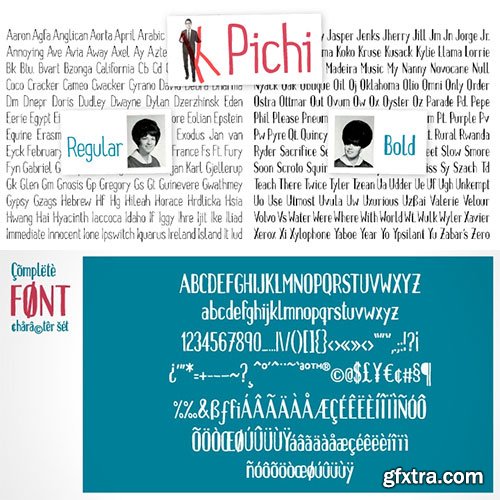 Pichi - Friendly Informal Condensed Freehand 2xOTF $29