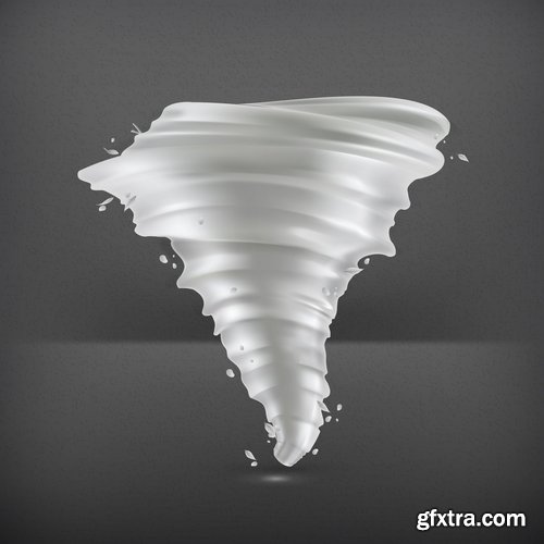 Collection of vector image of tornado wind whirlwind vortex 25 EPS