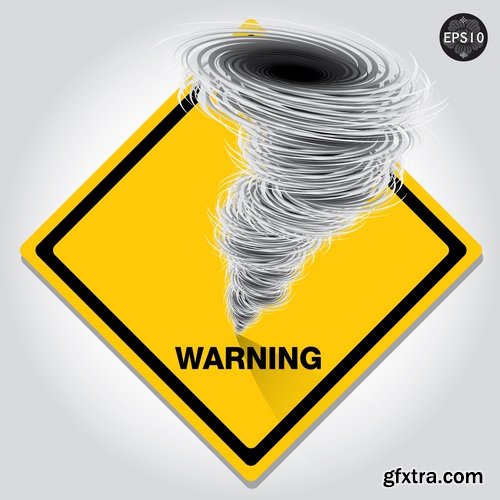 Collection of vector image of tornado wind whirlwind vortex 25 EPS