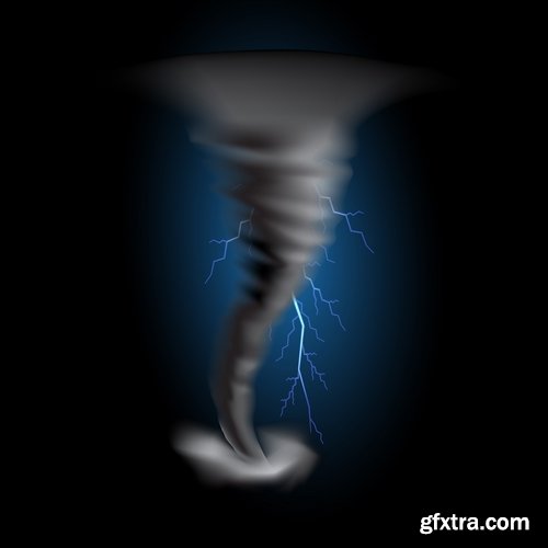 Collection of vector image of tornado wind whirlwind vortex 25 EPS