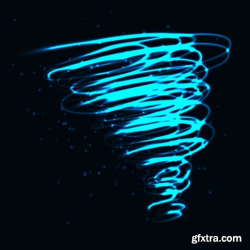 Collection of vector image of tornado wind whirlwind vortex 25 EPS