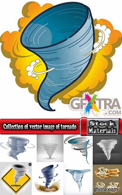 Collection of vector image of tornado wind whirlwind vortex 25 EPS