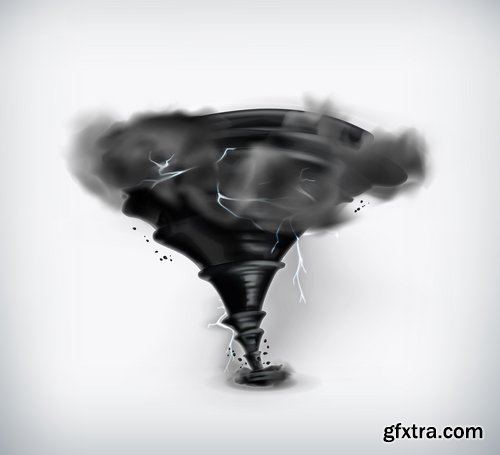 Collection of vector image of tornado wind whirlwind vortex 25 EPS