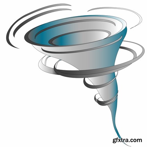 Collection of vector image of tornado wind whirlwind vortex 25 EPS