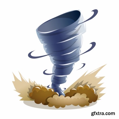 Collection of vector image of tornado wind whirlwind vortex 25 EPS