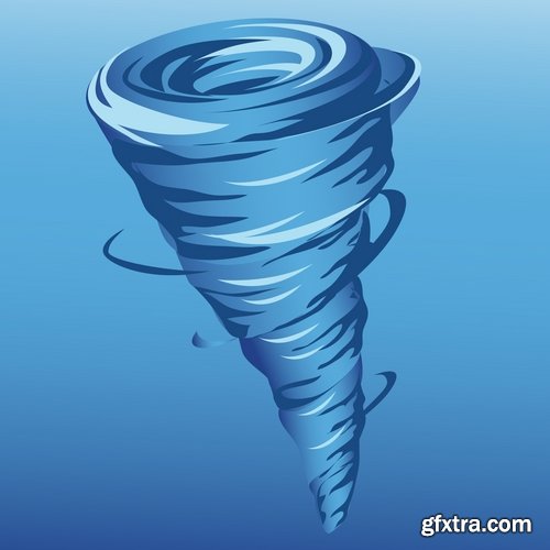 Collection of vector image of tornado wind whirlwind vortex 25 EPS