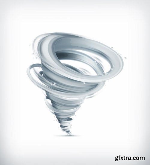 Collection of vector image of tornado wind whirlwind vortex 25 EPS