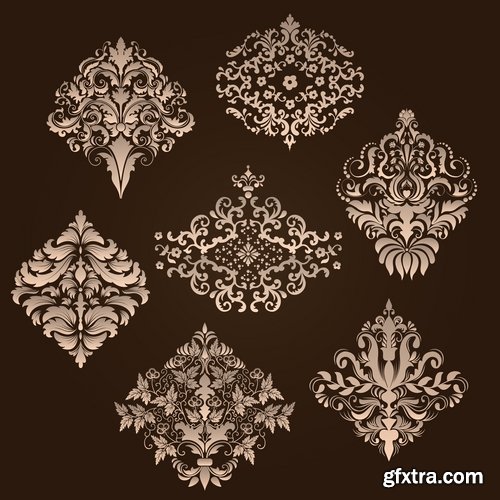 Collection of vector image calligraphic elements vintage design element coat of arms emblem # 11-25 EPS