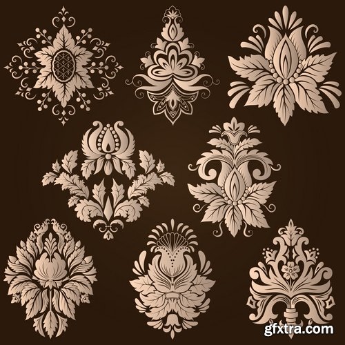 Collection of vector image calligraphic elements vintage design element coat of arms emblem # 11-25 EPS