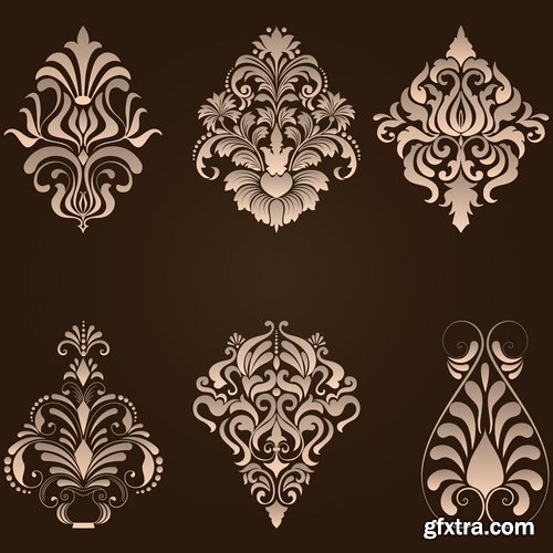 Collection of vector image calligraphic elements vintage design element coat of arms emblem # 11-25 EPS