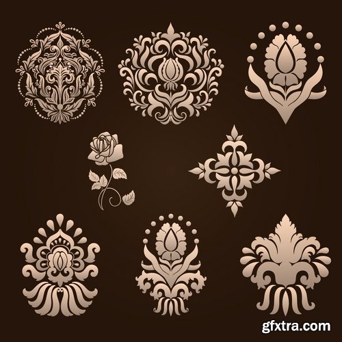 Collection of vector image calligraphic elements vintage design element coat of arms emblem # 11-25 EPS