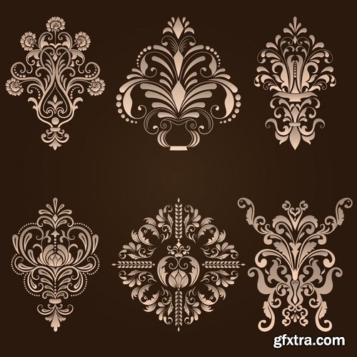 Collection of vector image calligraphic elements vintage design element coat of arms emblem # 11-25 EPS