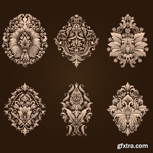 Collection of vector image calligraphic elements vintage design element coat of arms emblem # 11-25 EPS