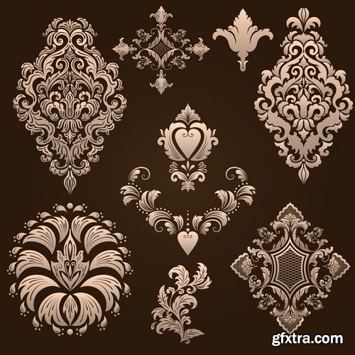 Collection of vector image calligraphic elements vintage design element coat of arms emblem # 11-25 EPS