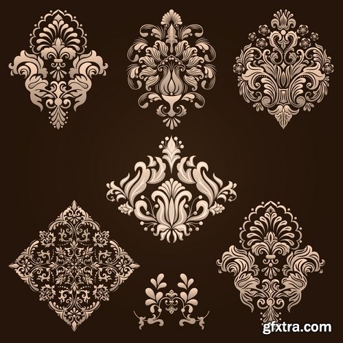 Collection of vector image calligraphic elements vintage design element coat of arms emblem # 11-25 EPS