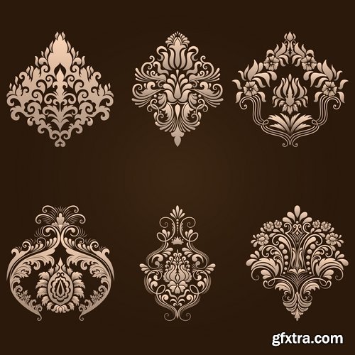 Collection of vector image calligraphic elements vintage design element coat of arms emblem # 11-25 EPS