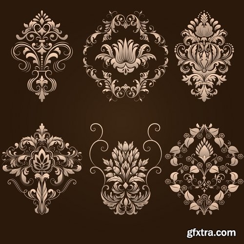 Collection of vector image calligraphic elements vintage design element coat of arms emblem # 11-25 EPS