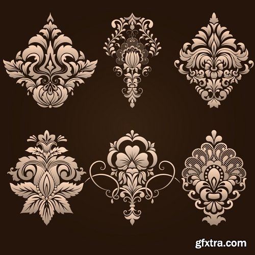 Collection of vector image calligraphic elements vintage design element coat of arms emblem # 11-25 EPS