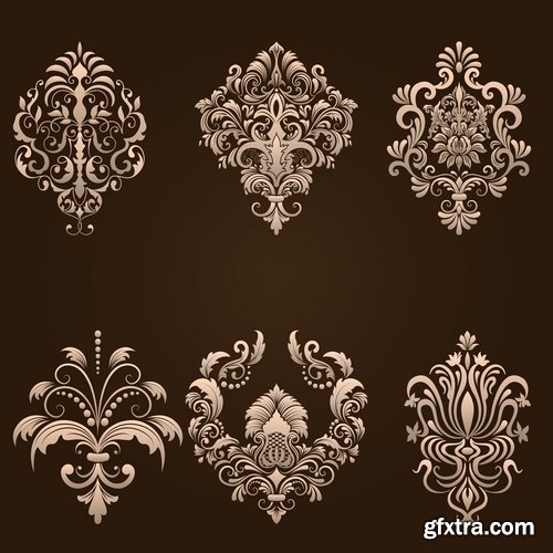 Collection of vector image calligraphic elements vintage design element coat of arms emblem # 11-25 EPS