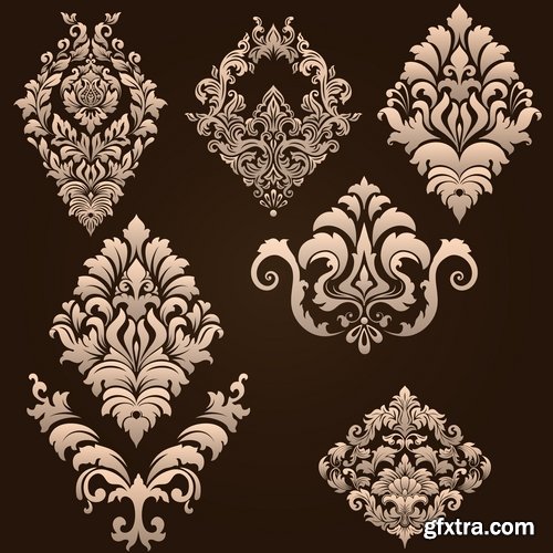 Collection of vector image calligraphic elements vintage design element coat of arms emblem # 11-25 EPS