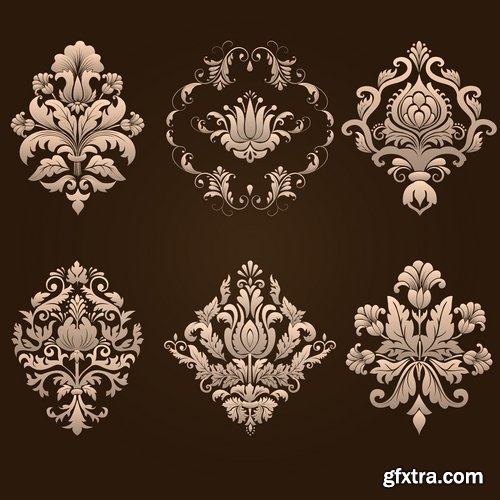 Collection of vector image calligraphic elements vintage design element coat of arms emblem # 11-25 EPS