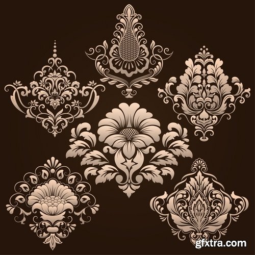 Collection of vector image calligraphic elements vintage design element coat of arms emblem # 11-25 EPS