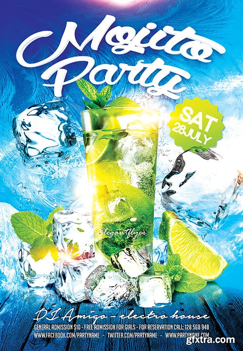 Mojito Party Flyer PSD Template + Facebook Cover