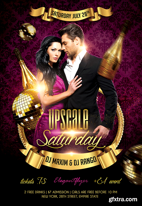 Upscale Saturday Flyer PSD Template + Facebook Cover