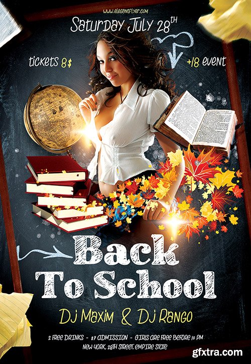 Back To School Flyer PSD Template + Facebook Cover