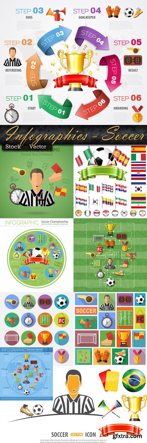 Infographics selection in Vector - Soccer