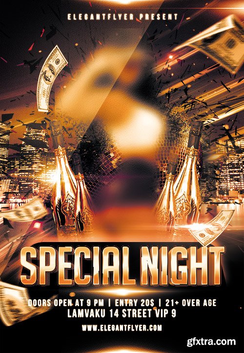 Special Night Flyer PSD Template + Facebook Cover