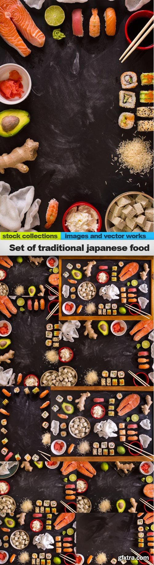 Set of traditional japanese food, 10 x UHQ JPEG