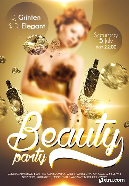 Beauty party – Flyer PSD Template + Facebook Cover