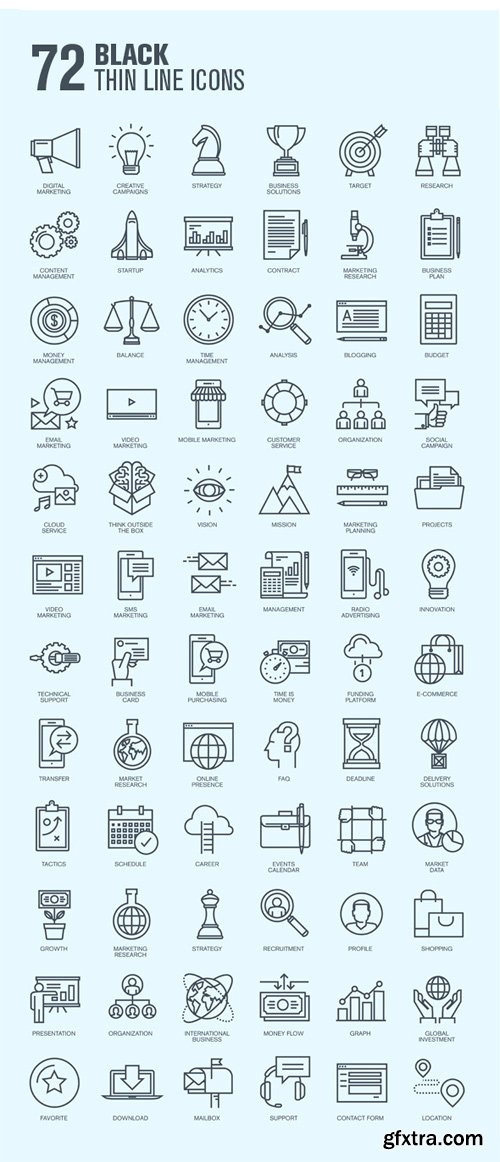 CM 329523 - Thin Line Business & Marketing Icons