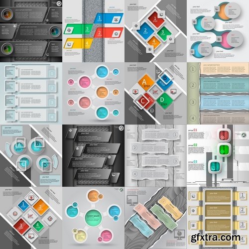 Collection of vector image conceptual business infographics #12-25 Eps